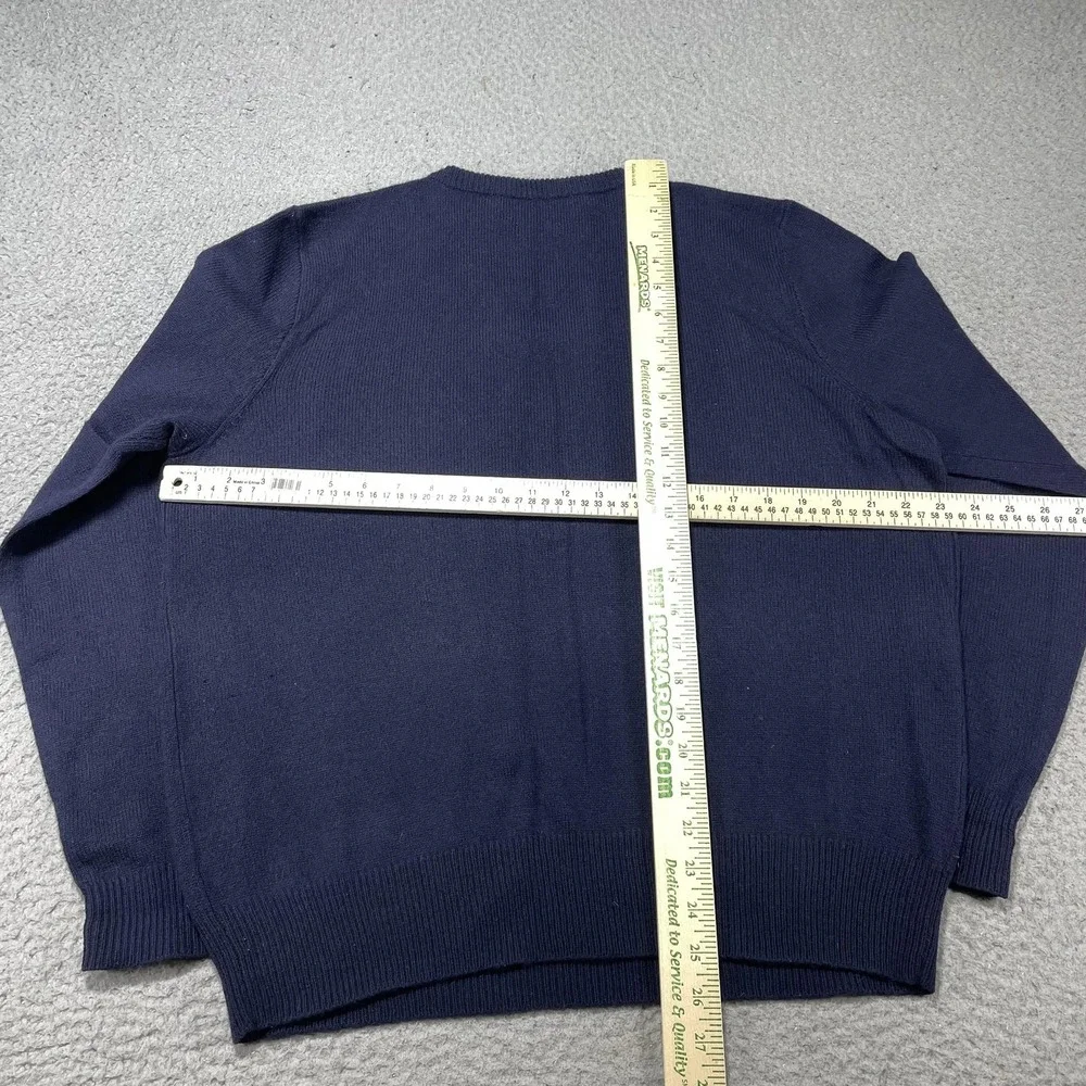 Polo‎ Ralph Lauren Sweater Mens Large Blue Lambswool V Neck Pullover Pony Logo